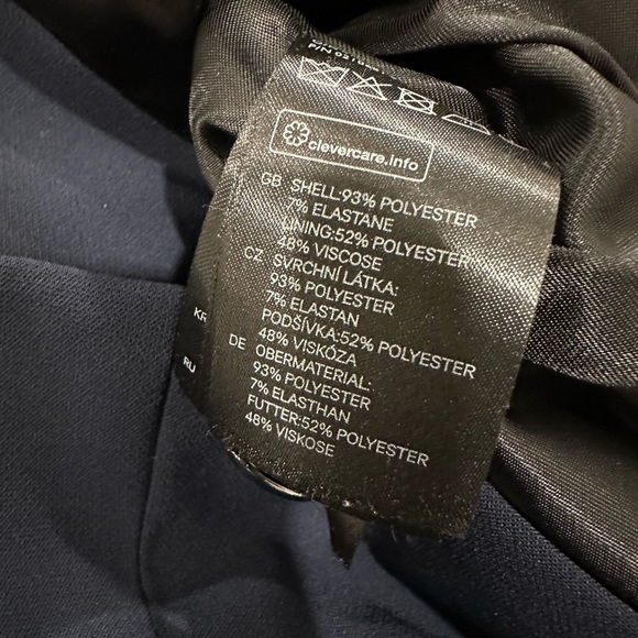 H&M Navy monk collar peplum blazer with belt tie - Picture 3 of 8